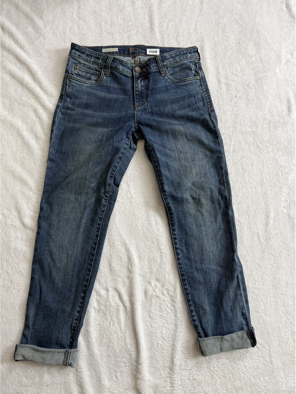 KUT From the Kloth Catherine Boyfriend Low-Rise Jeans Medium Wash Stretch Size 4